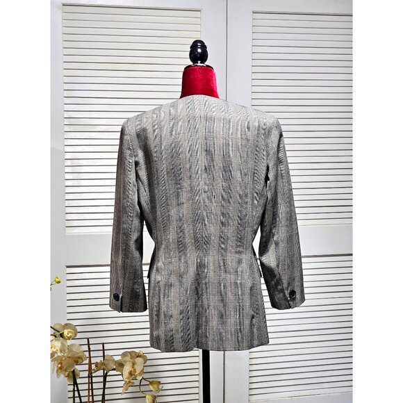 Vintage Christian Dior Womens Plaid Wool Double Breasted Blazer Jacket Sz 10 238 - Picture 5 of 13